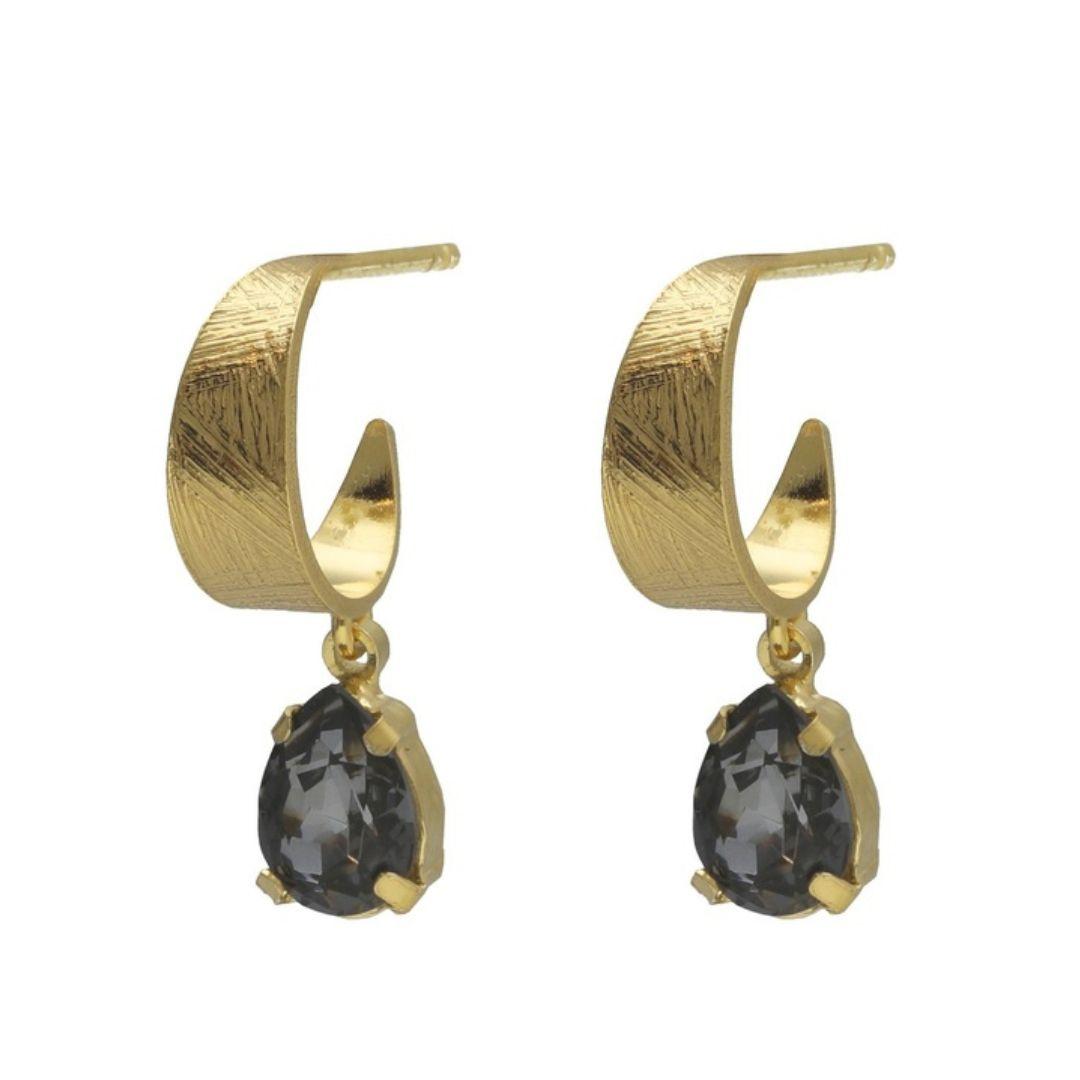 Pendientes Noise Aro & Lágrima Silver Night en Plata de Ley bañada en Oro · Victoria Cruz