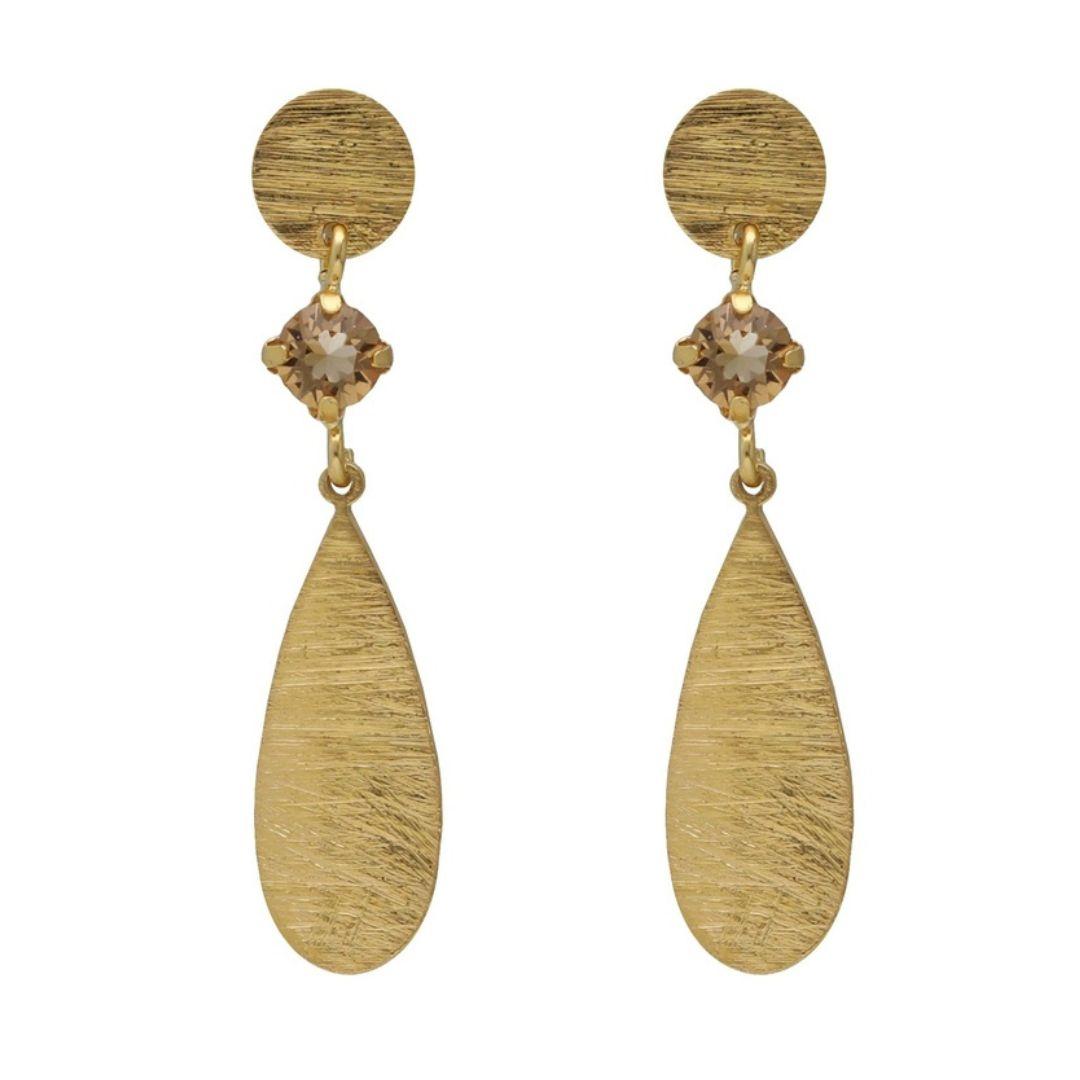 Pendientes Noise Lágrima Crystal White en Plata de Ley · Victoria Cruz