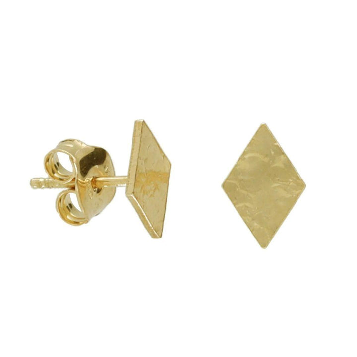 Pendientes Pequeños Texture Rombo en Plata de Ley bañada en Oro · Victoria Cruz