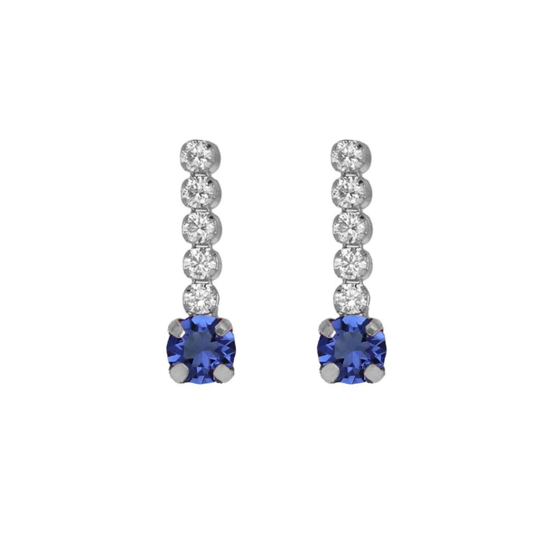 Pendientes Shine Rivière Sapphire en Plata bañada en Rodio · Brillo Azul Intenso · Victoria Cruz