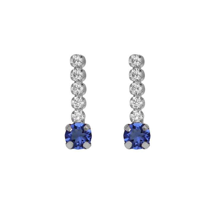 Pendientes Shine Rivière Sapphire en Plata bañada en Rodio · Brillo Azul Intenso · Victoria Cruz