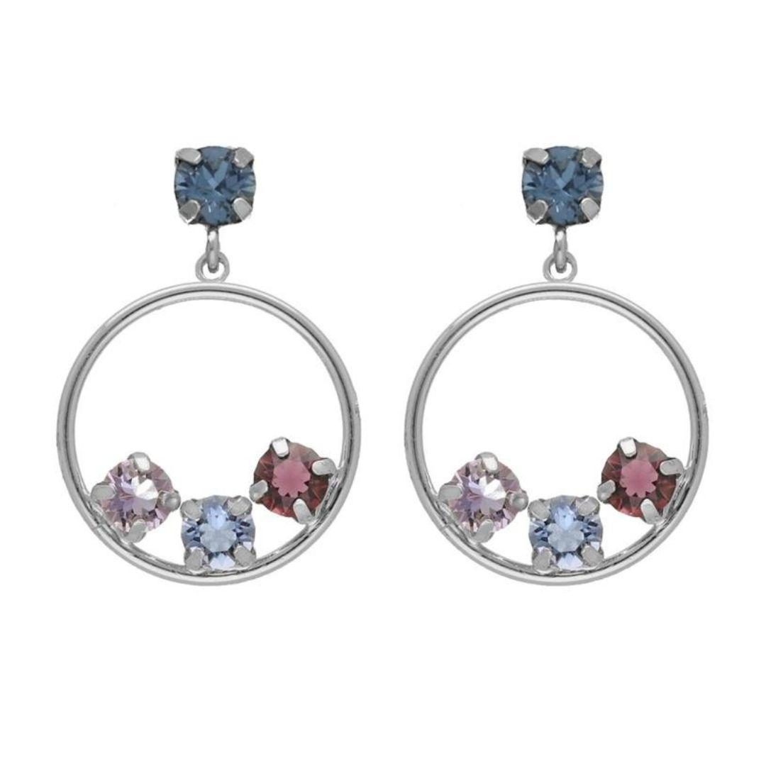 Pendientes Velvet Circle Multicolor en Plata de Ley · Victoria Cruz
