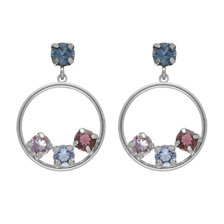 Pendientes Velvet Circle Multicolor en Plata de Ley · Victoria Cruz