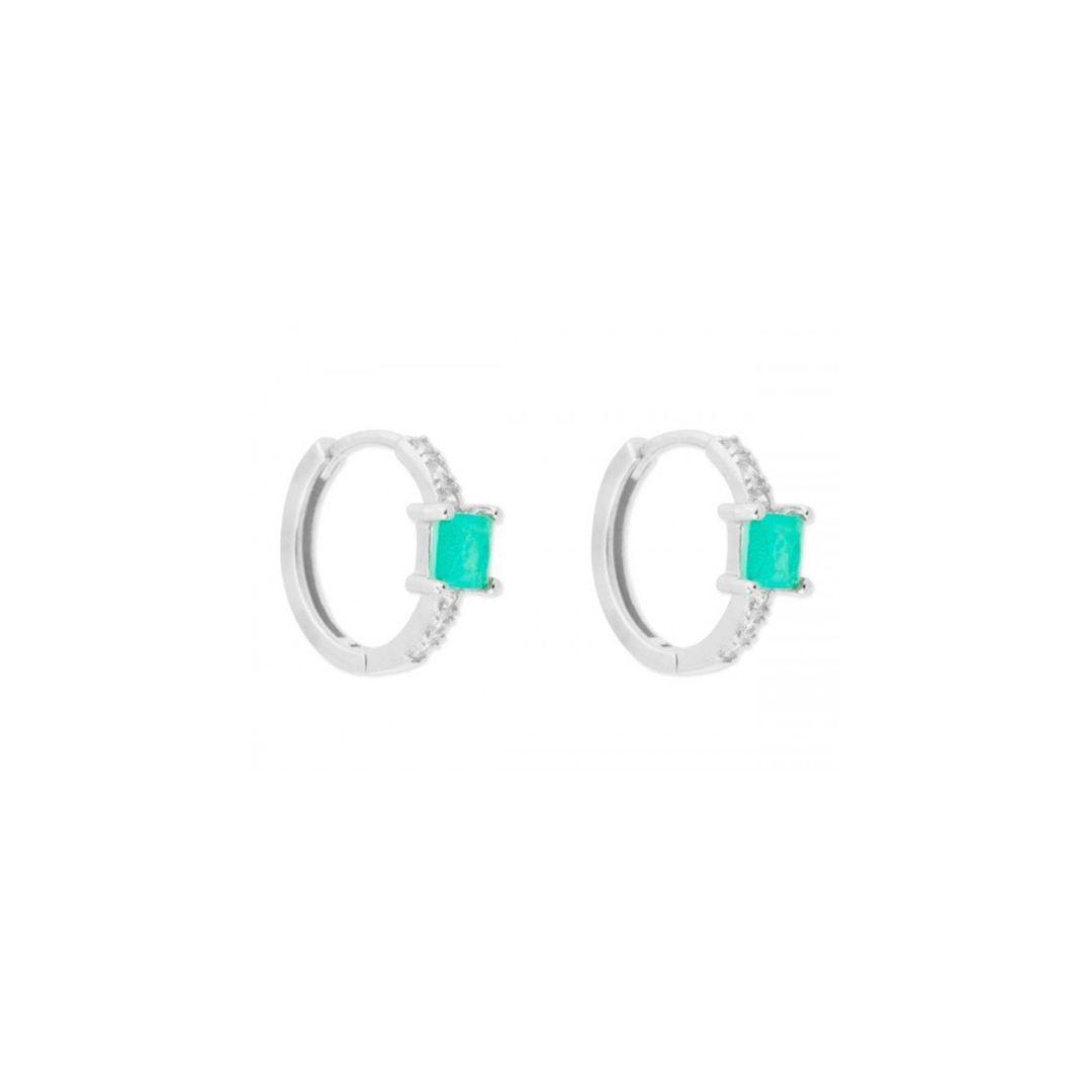 Pendientes aros con piedra verde
