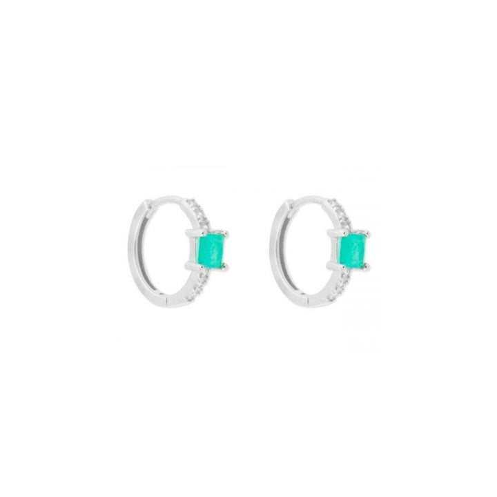 Pendientes aros con piedra verde
