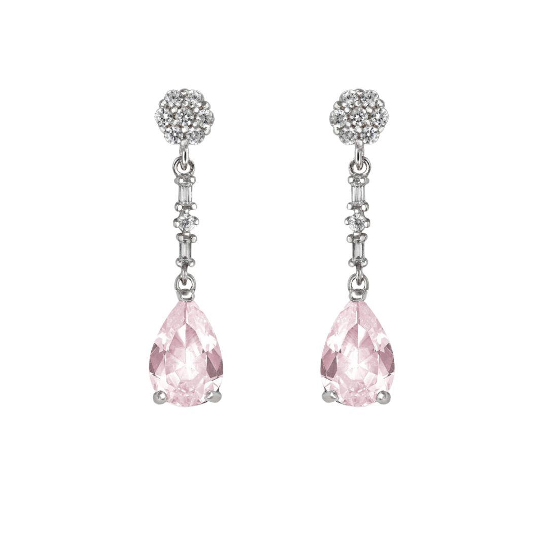 Pendientes colgantes de plata con circonitas gota