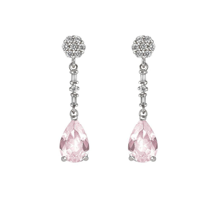 Pendientes colgantes de plata con circonitas gota