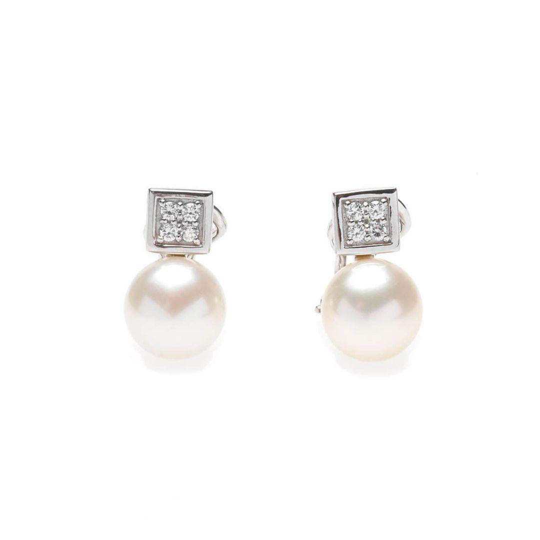 Pendientes de plata perla TU y YO de Salvatore