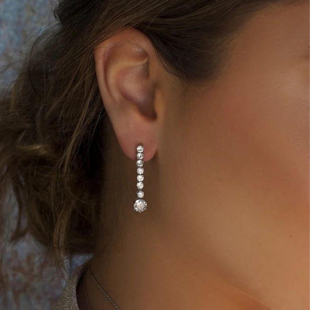 Pendientes Largos Plata 925 con Circonitas – Distinción para Novia, Invitada y Eventos