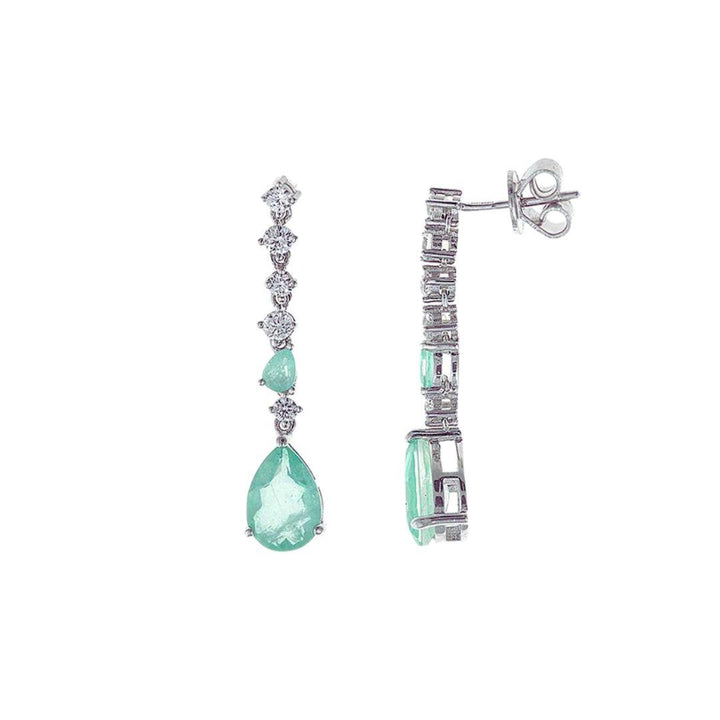 Pendientes para invitada de plata con cristal