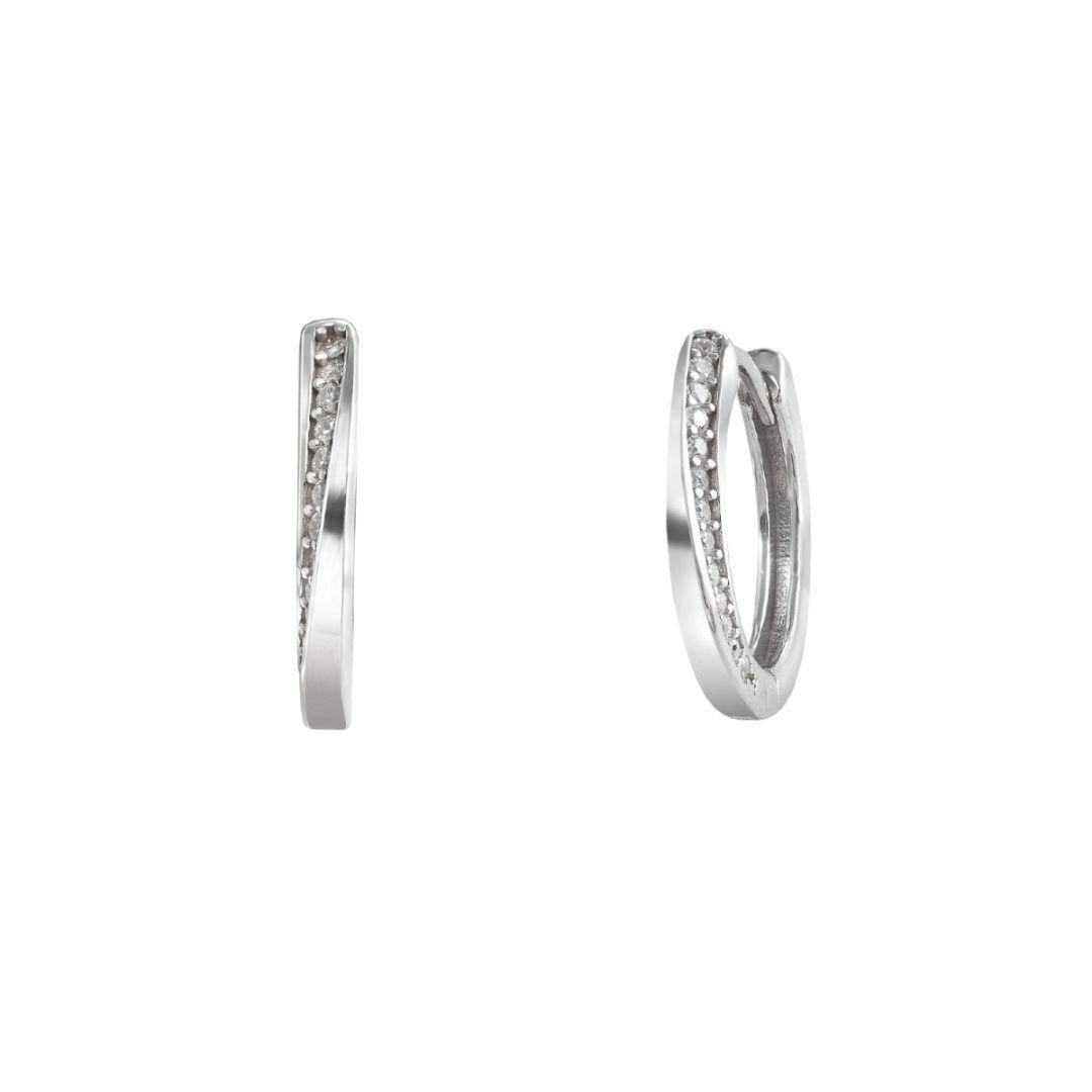 Pendientes pequeños aros finos con circonitas brillantes