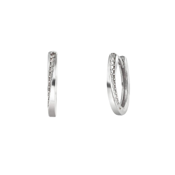 Pendientes pequeños aros finos con circonitas brillantes