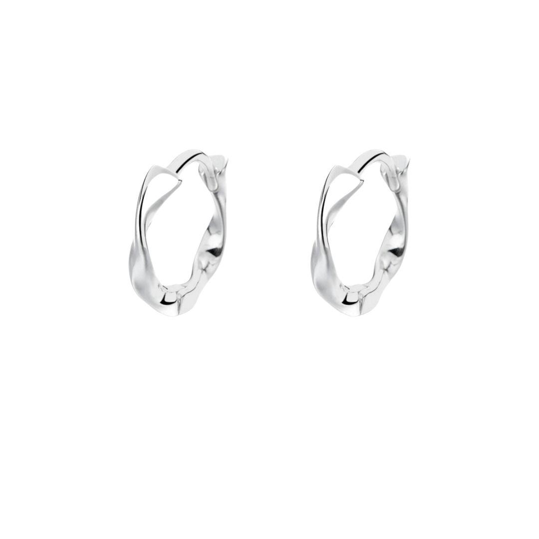 Pendientes pequeños rizados con circonitas brillantes