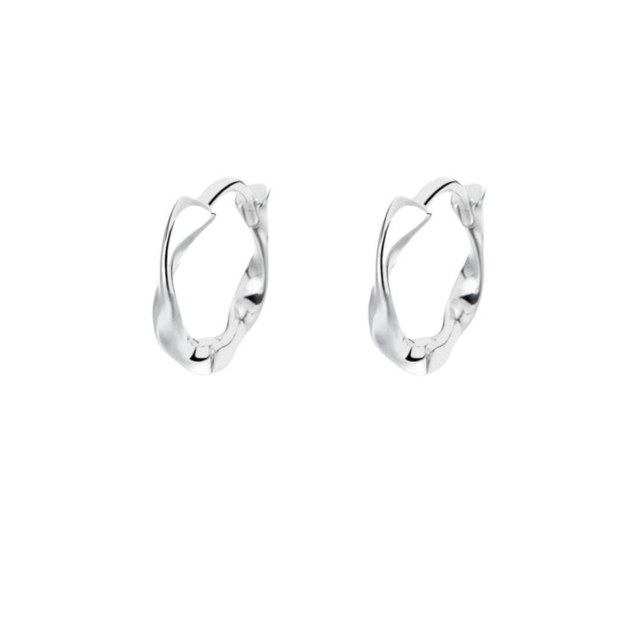 Pendientes pequeños rizados con circonitas brillantes