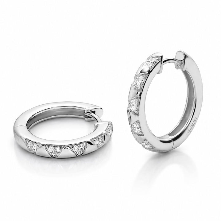 Pendientes Aros de Plata de Ley 925 con Circonitas 19,5 mm