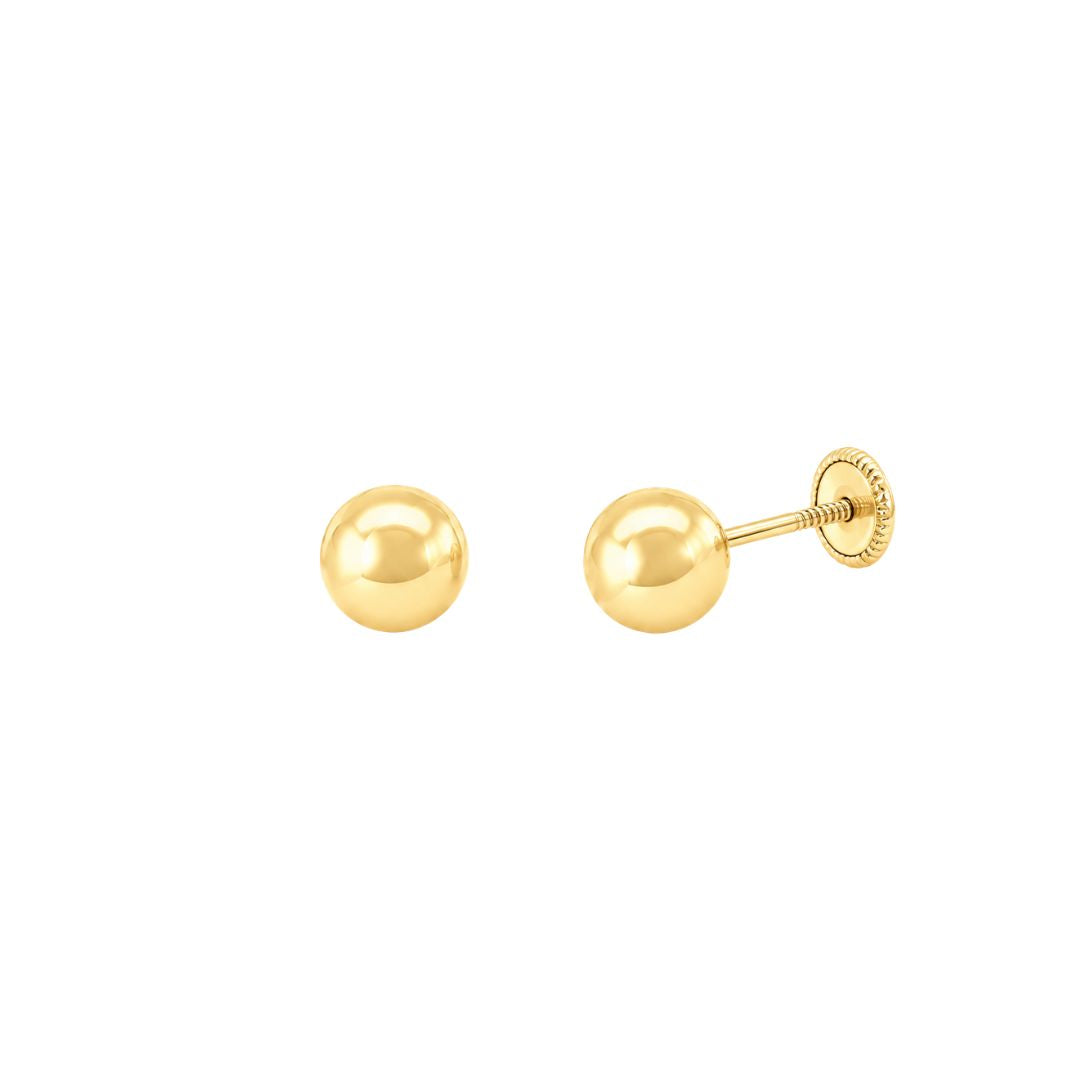 Pendientes Clásicos de Bola 7 mm en Oro 18K