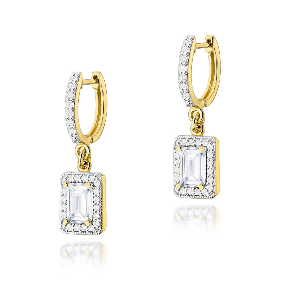 Pendientes Colgantes de Oro 14K con Diamantes de Laboratorio
