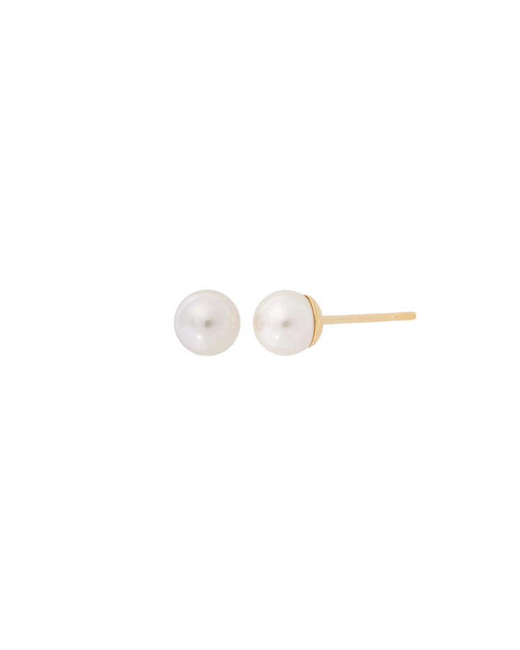 Pendientes Dorados Perla 4mm Lyra
