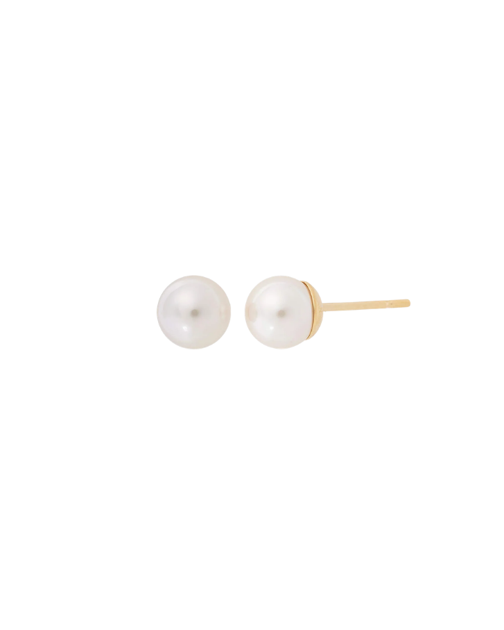 Pendientes Dorados Perla 5mm Lyra