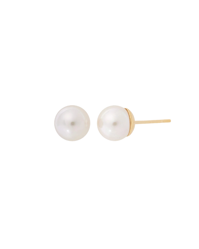 Pendientes Dorados Perla 6mm Lyra