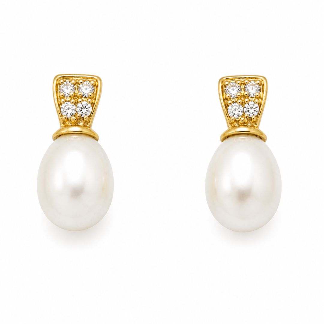 Pendientes Oro 18K con Perla Cultivada de 8 mm