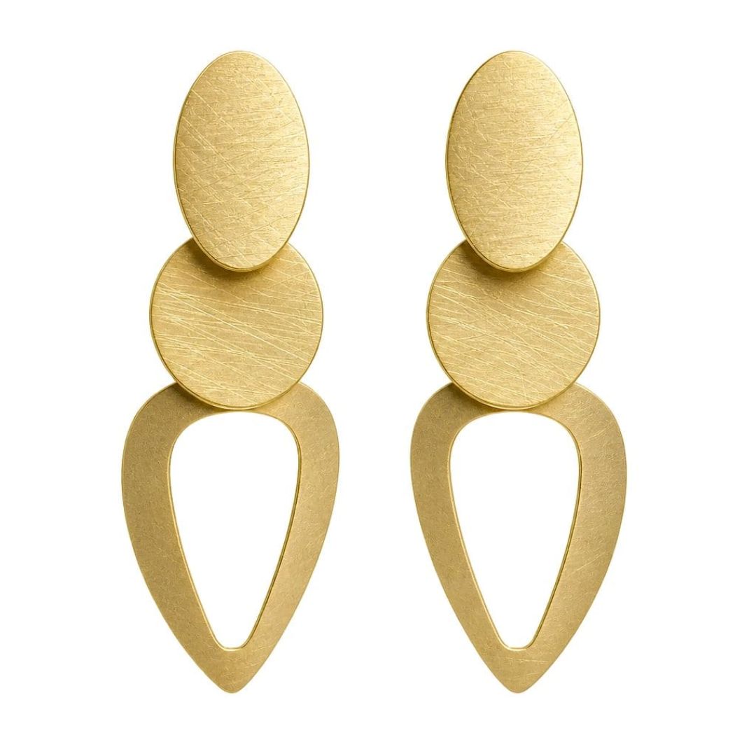 Pendientes de Acero Dorado Geométricos