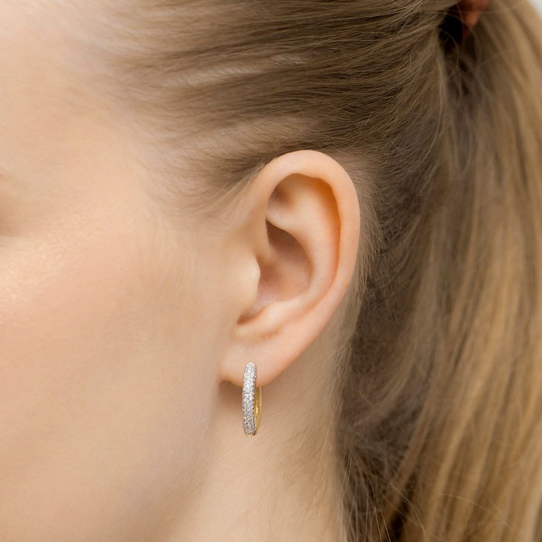 Pendientes de Aro de Oro 14K con Diamantes de Laboratorio