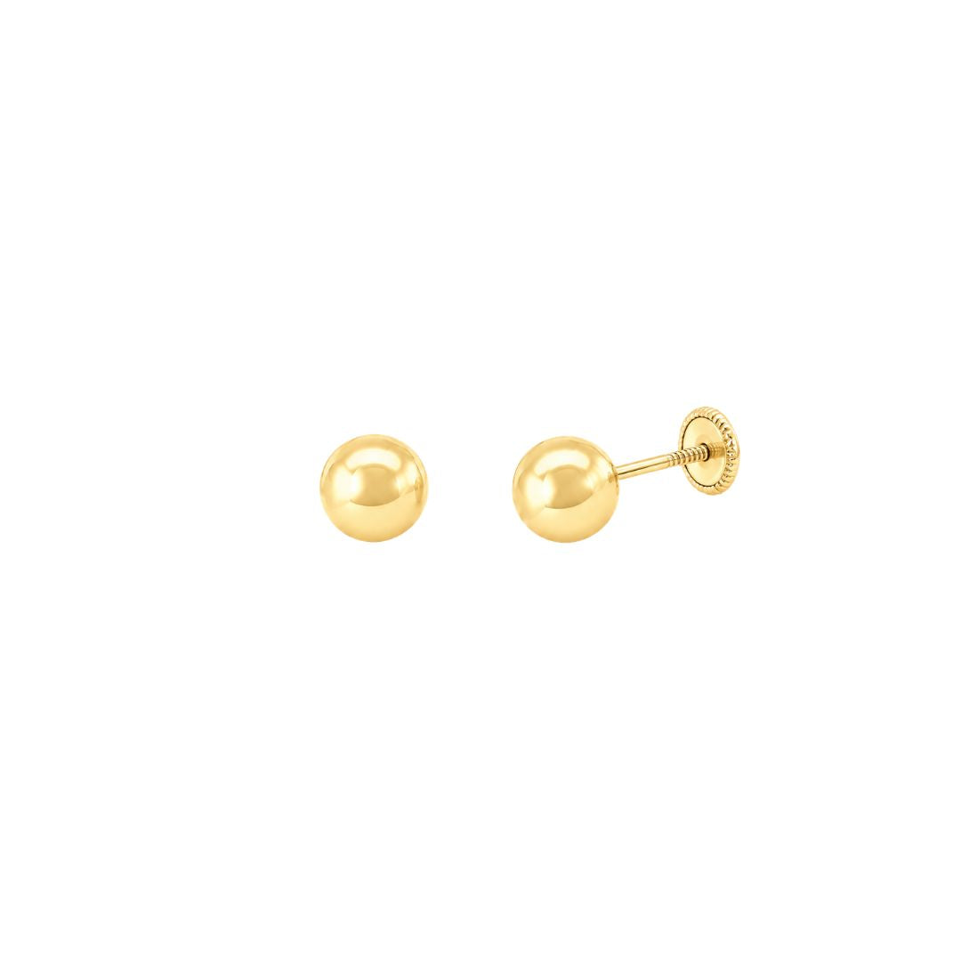 Pendientes de Bola 3 mm en Oro 18K para Bebé