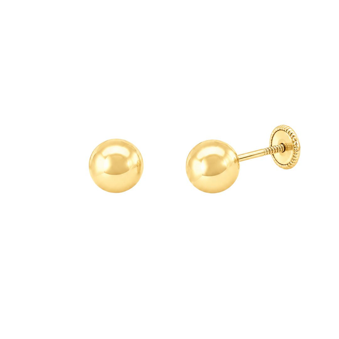 Pendientes de Bola 8 mm en Oro 18K