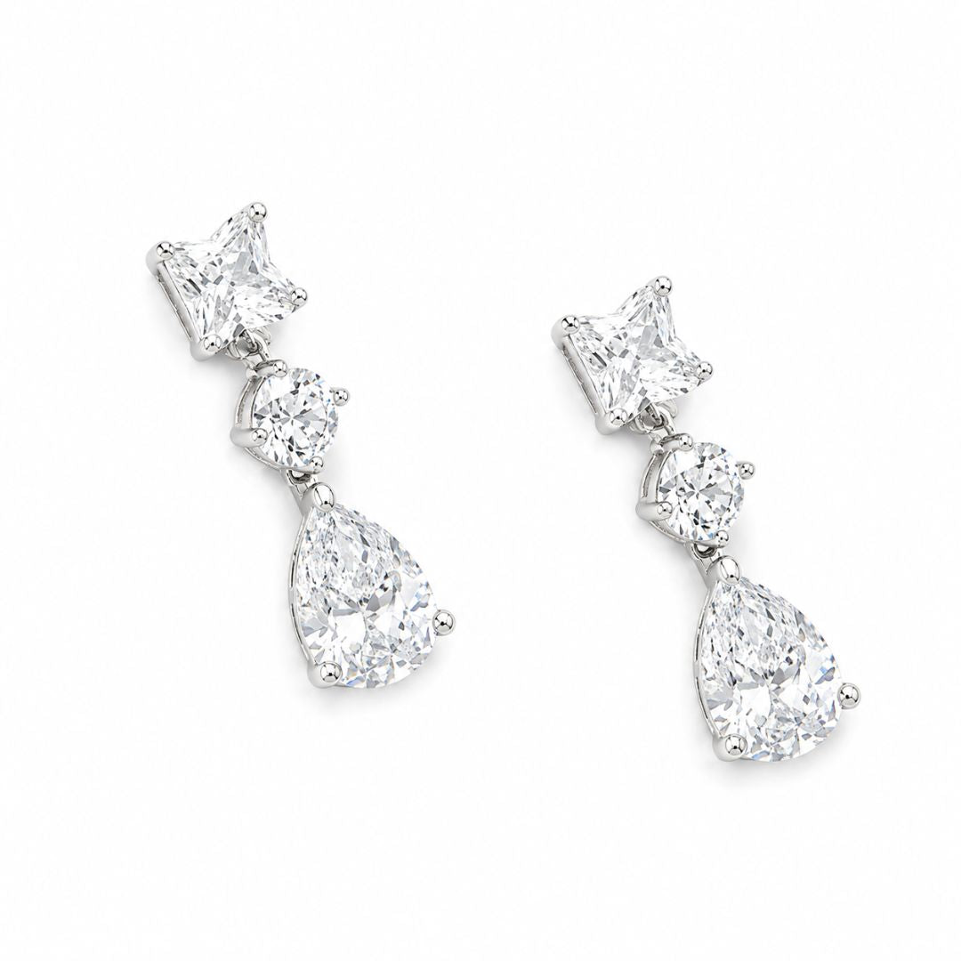 Pendientes de Novia Plata 925 Rodiada con Circonitas Blancas Elegantes