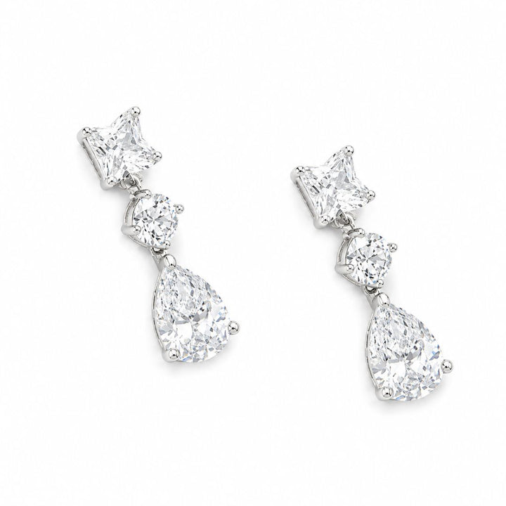 Pendientes de Novia Plata 925 Rodiada con Circonitas Blancas Elegantes
