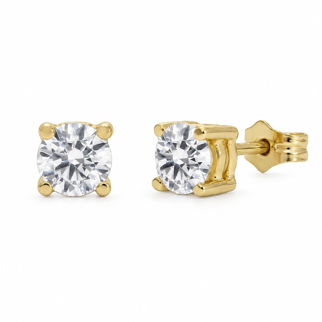 Pendientes de Oro 18K con Circonitas de 5,5 mm