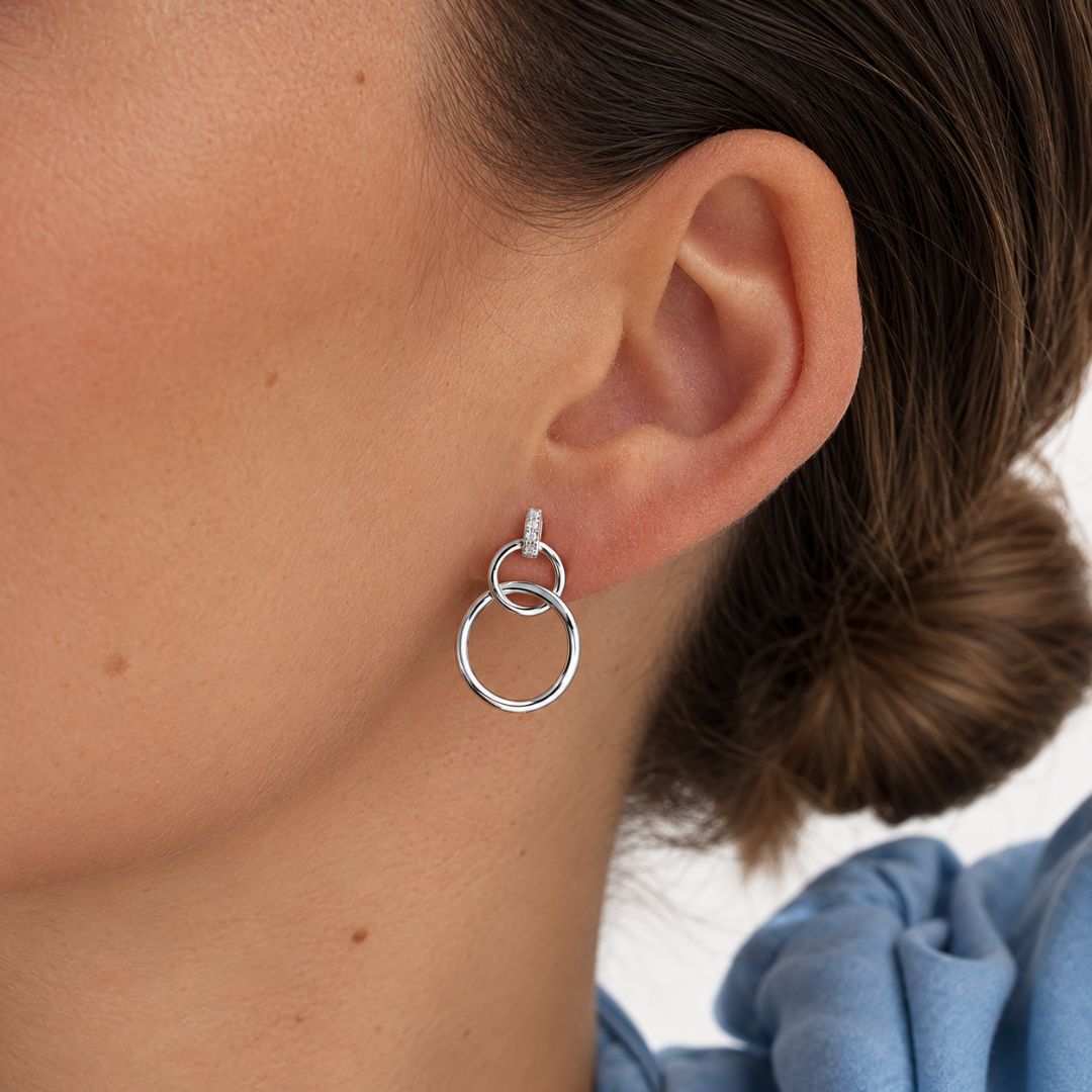 Pendientes de Plata con Círculos Entrelazados