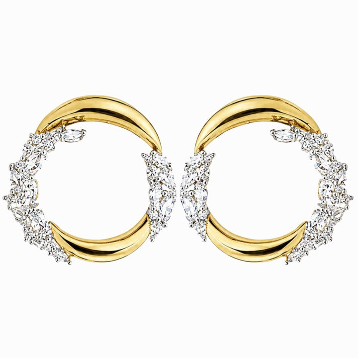 Pendientes de Plata de Ley 925 Bicolor con Circonitas Diseño Elegante y Original