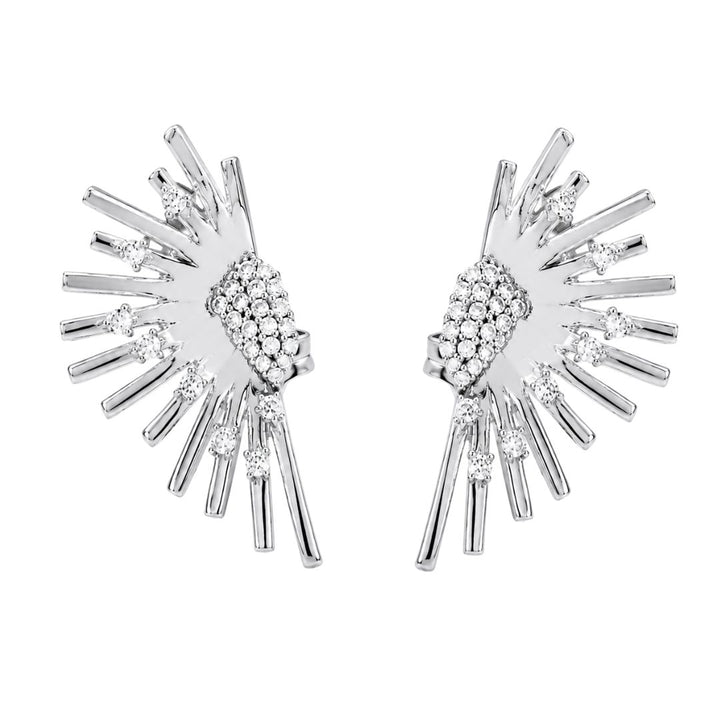 Pendientes de Plata de Ley 925 con Circonitas Diseño Atrevido y Moderno