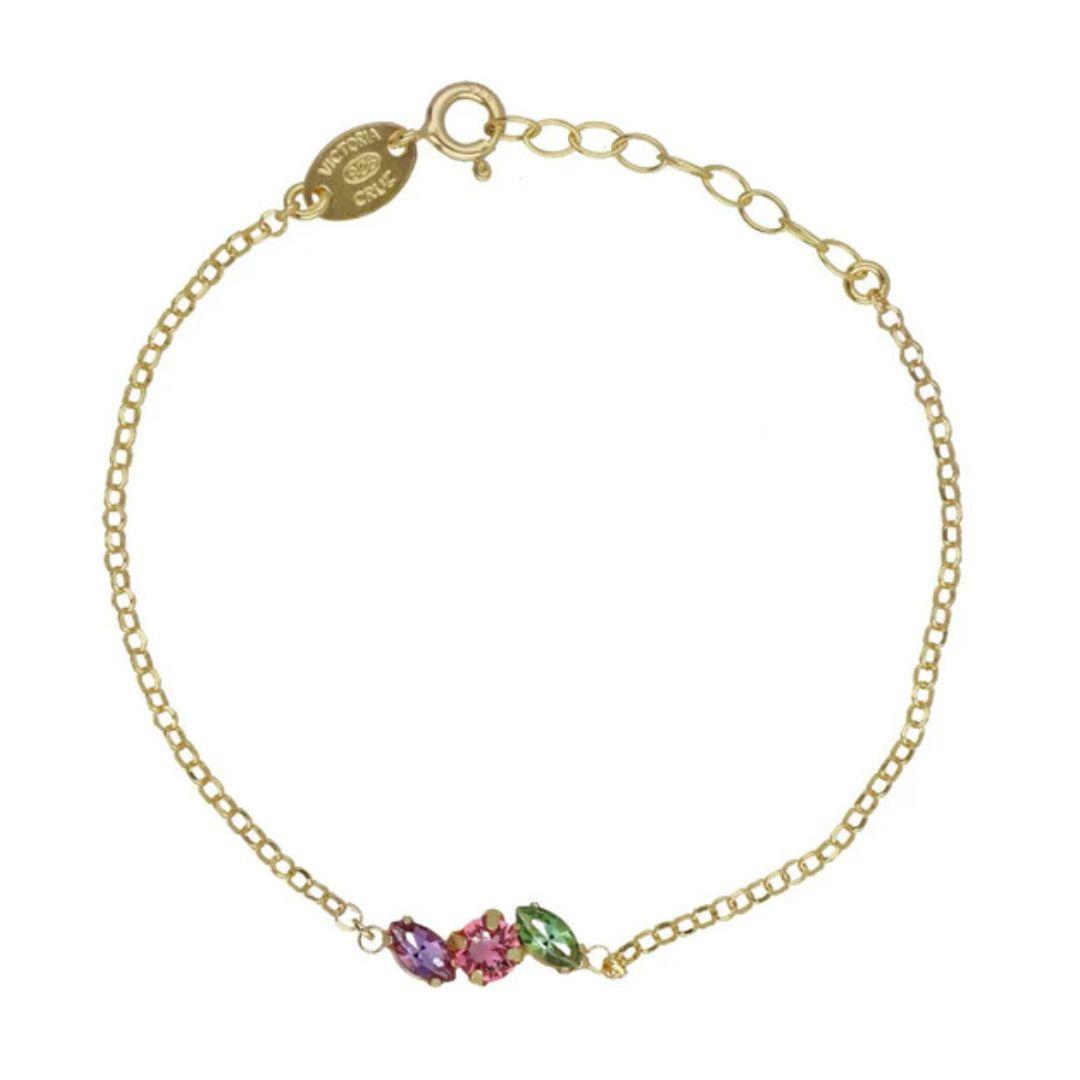 Pulsera Belle Multicolor en Plata de Ley bañada en Oro · Victoria Cruz
