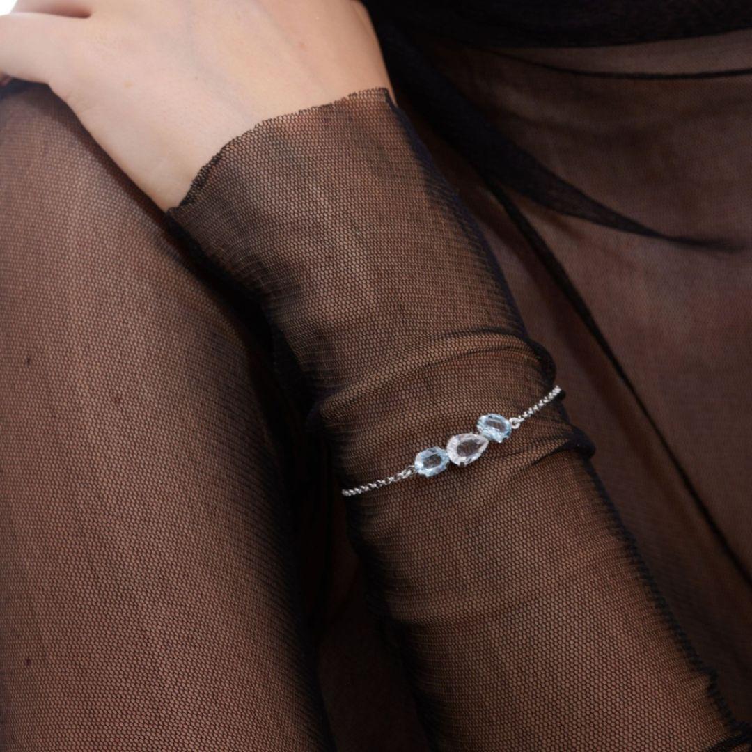 Pulsera Clarity Light Azore en Plata de Ley bañada en Rodio · Victoria Cruz