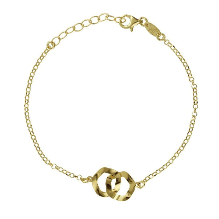 Pulsera Essence Círculos Entrelazados en Plata bañada en Oro · Victoria Cruz