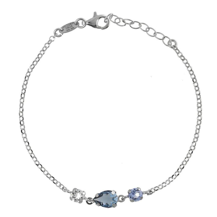 Pulsera Illume Lágrima Denim Blue en Plata de Ley bañada en Rodio · Victoria Cruz