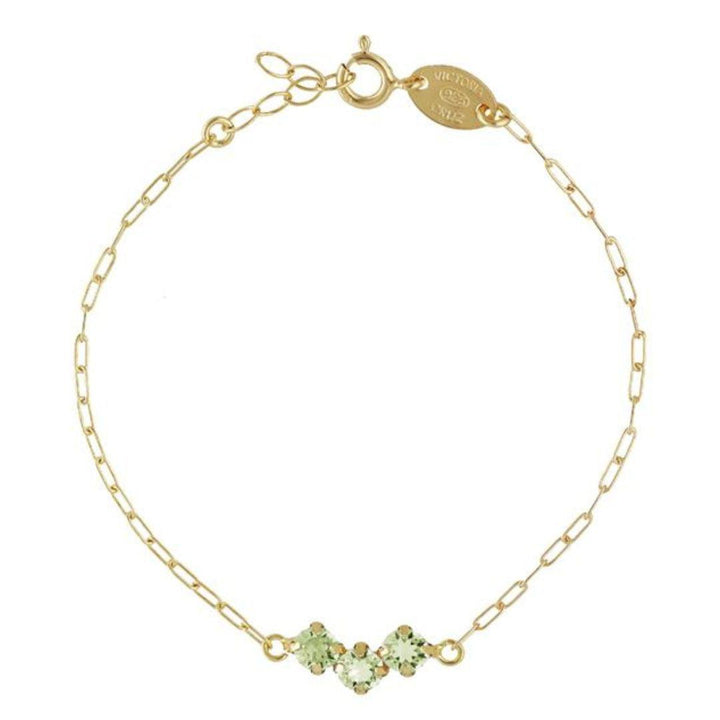 Pulsera Jade Verde en Plata de Ley bañada en Oro · Victoria Cruz