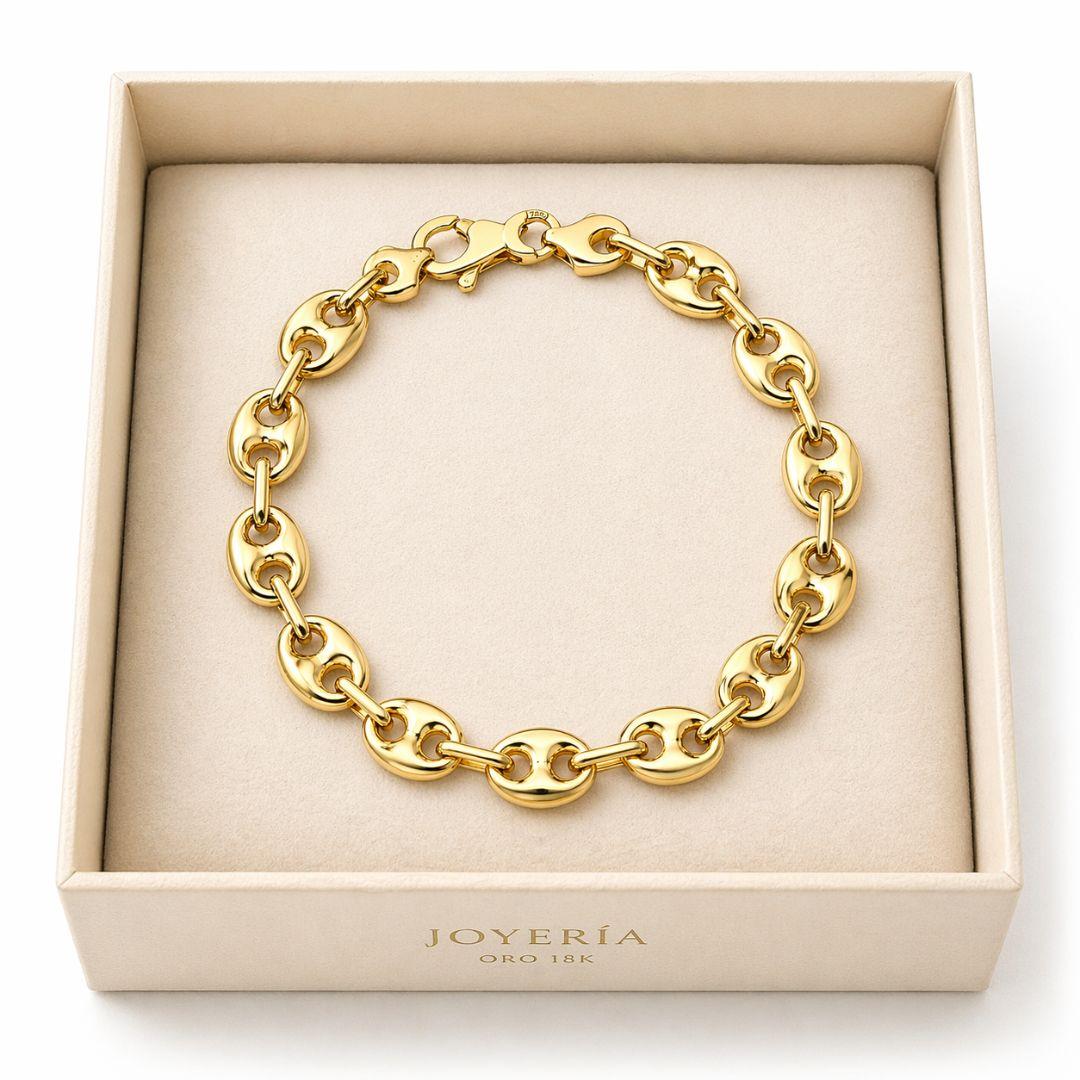 Pulsera Calabrote Oro 18K 9mm – Presencia Premium