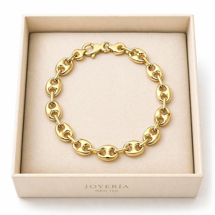 Pulsera Calabrote Oro 18K 9mm – Presencia Premium