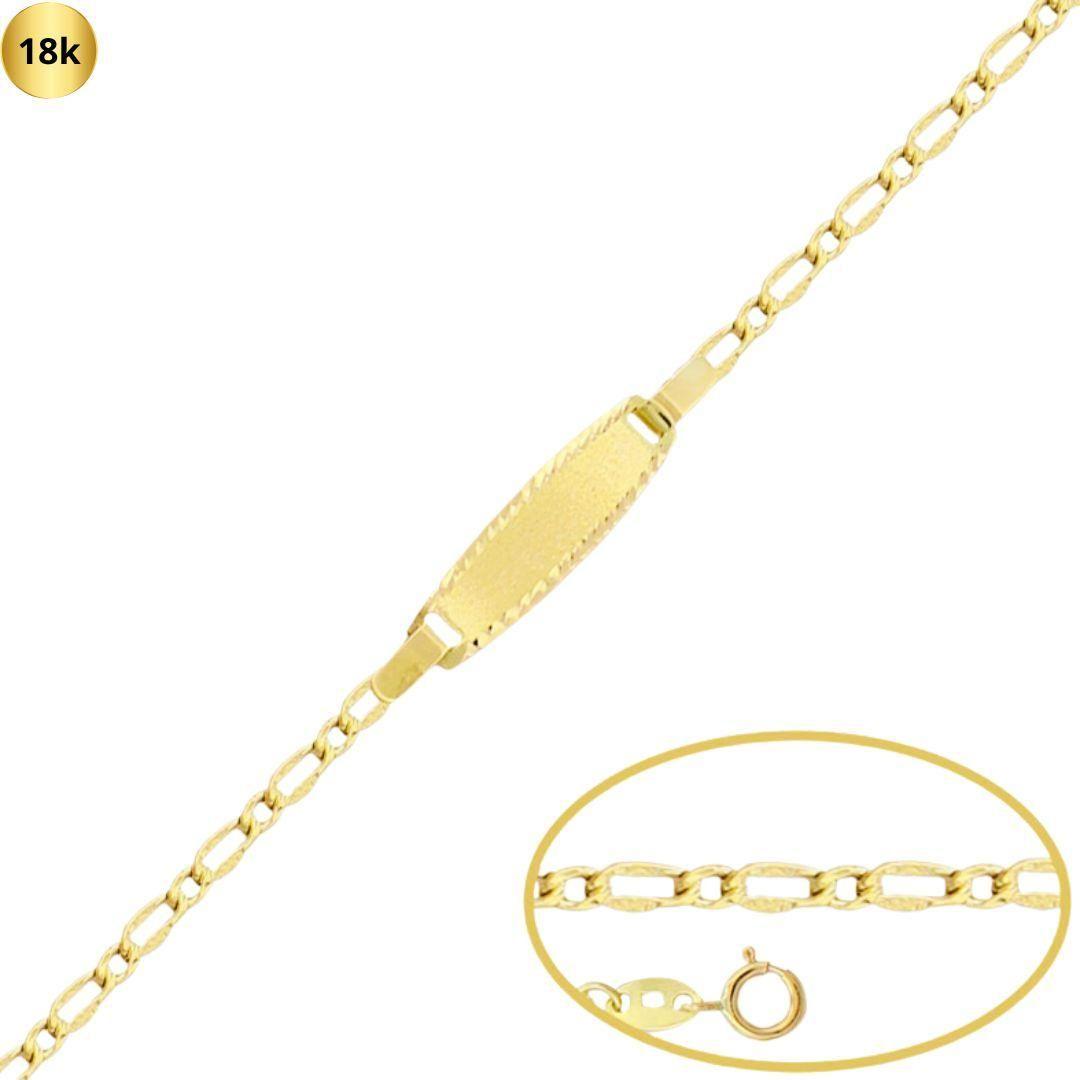 Pulsera para bebe con placa de oro ideal como regalo