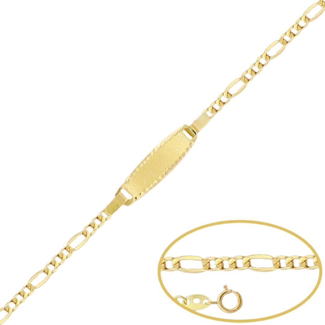 Pulsera de 13,50 cm para bebe con placa de oro ideal como regalo