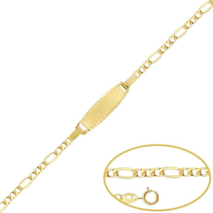 Pulsera de 13,50 cm para bebe con placa de oro ideal como regalo