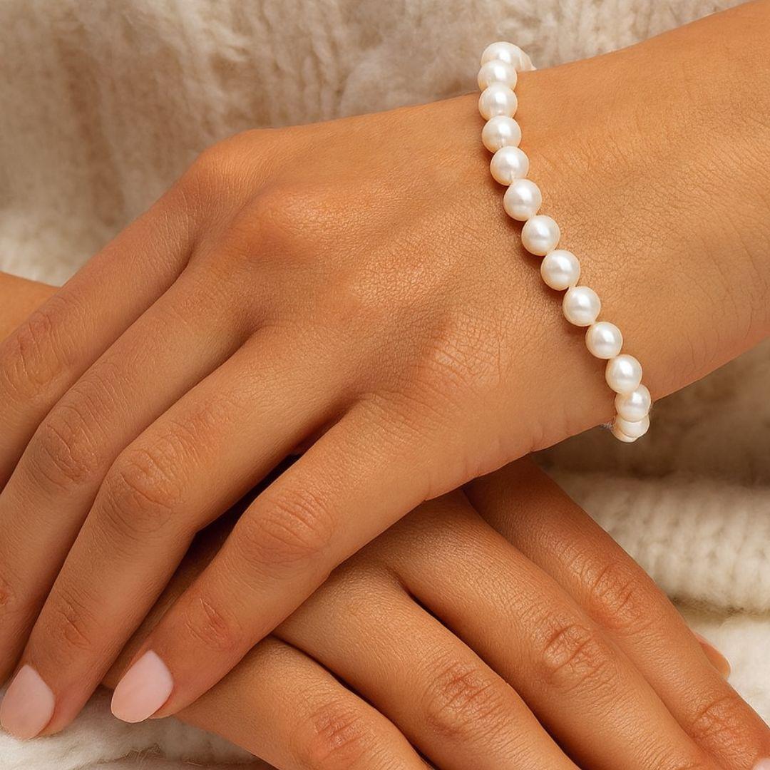 Pulsera de Perlas 6 mm – Colección Lyra Majorica, Moderna y Atemporal
