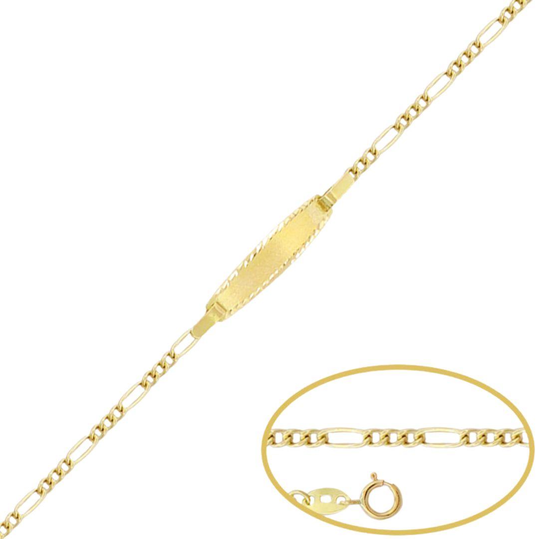 Pulsera de cadena para bebe con placa de oro ideal como regalo