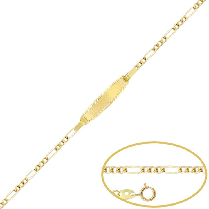 Pulsera de cadena para bebe con placa de oro ideal como regalo