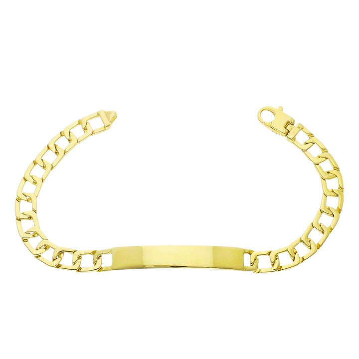 Pulsera de Oro Macizo 18K para Hombre con Placa Grabable