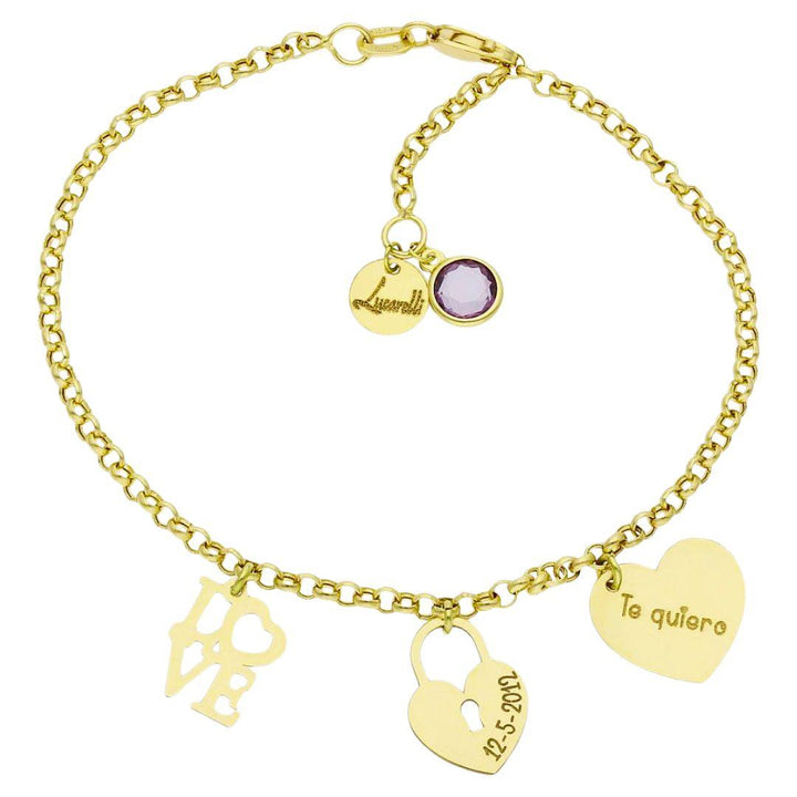 Pulsera de oro personalizada, ANIVERSARIO